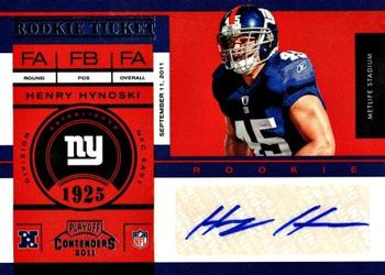 2011 Playoff Contenders #195 Henry Hynoski Front