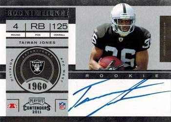 2011 Playoff Contenders #210 Taiwan Jones Front