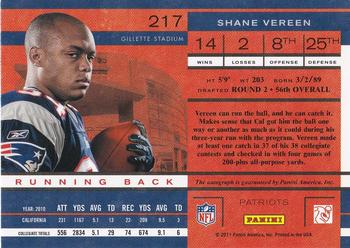 2011 Playoff Contenders #217 Shane Vereen Back