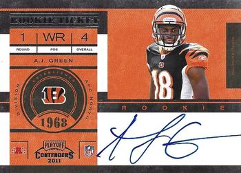 2011 Playoff Contenders #222 A.J. Green Front