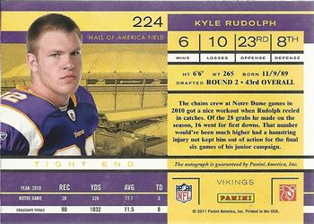 2011 Playoff Contenders #224 Kyle Rudolph Back