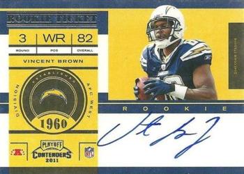 2011 Playoff Contenders #233 Vincent Brown Front