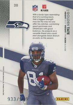 2010 Panini Certified - Certified Potential #20 Golden Tate  Back