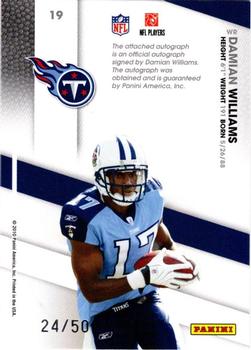 2010 Panini Certified - Certified Potential Autographs #19 Damian Williams Back