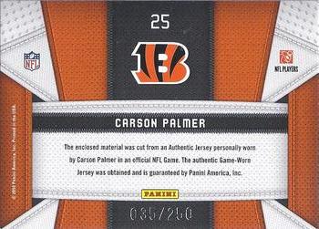 2010 Panini Certified - Fabric of the Game #25 Carson Palmer Back