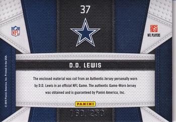 2010 Panini Certified - Fabric of the Game #37 D.D. Lewis Back