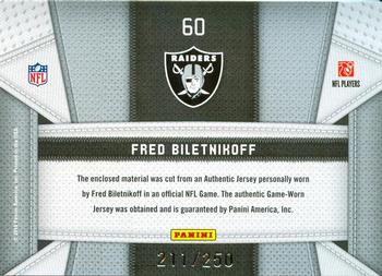 2010 Panini Certified - Fabric of the Game #60 Fred Biletnikoff Back