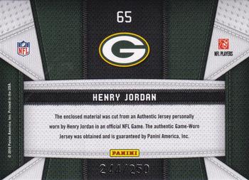 2010 Panini Certified - Fabric of the Game #65 Henry Jordan Back