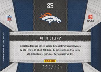 2010 Panini Certified - Fabric of the Game #85 John Elway Back