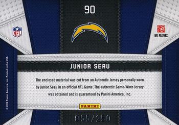 2010 Panini Certified - Fabric of the Game #90 Junior Seau Back
