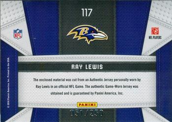 2010 Panini Certified - Fabric of the Game #117 Ray Lewis Back