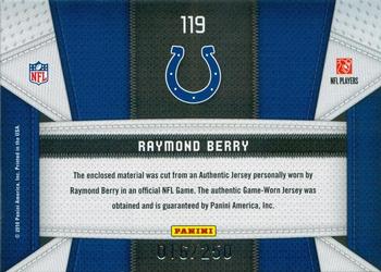 2010 Panini Certified - Fabric of the Game #119 Raymond Berry Back