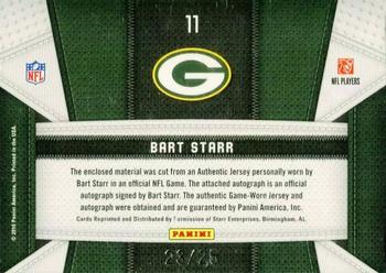2010 Panini Certified - Fabric of the Game Jersey Number Autographs #11 Bart Starr Back