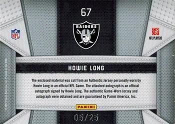2010 Panini Certified - Fabric of the Game Jersey Number Autographs #67 Howie Long Back