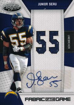 2010 Panini Certified - Fabric of the Game Jersey Number Autographs #90 Junior Seau Front