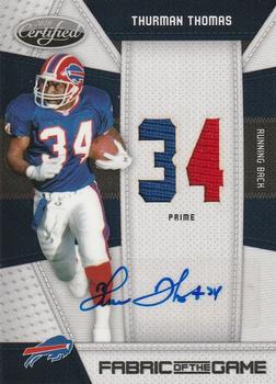 2010 Panini Certified - Fabric of the Game Jersey Number Prime Autographs #137 Thurman Thomas Front