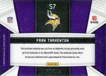2010 Panini Certified - Fabric of the Game NFL Die Cut Prime #57 Fran Tarkenton Back