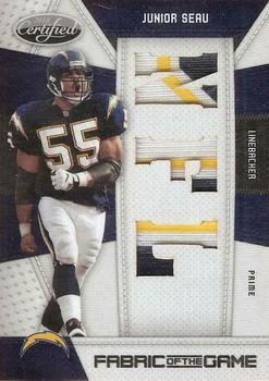 2010 Panini Certified - Fabric of the Game NFL Die Cut Prime #90 Junior Seau Front
