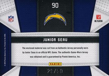2010 Panini Certified - Fabric of the Game Prime #90 Junior Seau Back