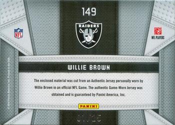 2010 Panini Certified - Fabric of the Game Prime #149 Willie Brown Back