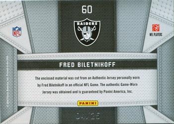 2010 Panini Certified - Fabric of the Game Prime #60 Fred Biletnikoff Back