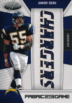 2010 Panini Certified - Fabric of the Game Team Die Cut #90 Junior Seau Front