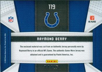 2010 Panini Certified - Fabric of the Game Team Die Cut #119 Raymond Berry Back