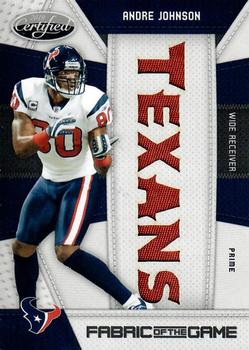 2010 Panini Certified - Fabric of the Game Team Die Cut Prime #5 Andre Johnson Front
