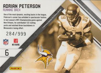 2010 Panini Certified - Gold Team #6 Adrian Peterson  Back
