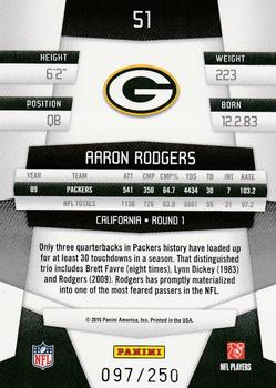 2010 Panini Certified - Mirror Red #51 Aaron Rodgers  Back