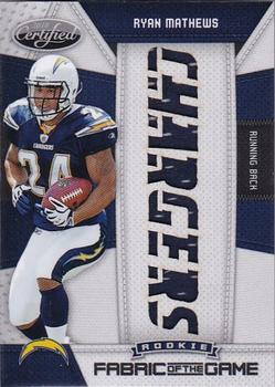 2010 Panini Certified - Rookie Fabric of the Game Team Die Cut #29 Ryan Mathews  Front