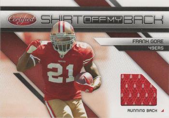 2010 Panini Certified - Shirt Off My Back Materials #8 Frank Gore Front