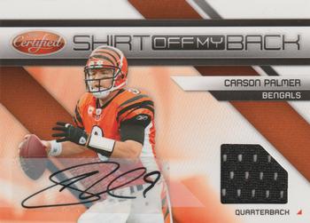 2010 Panini Certified - Shirt Off My Back Materials Autographs #27 Carson Palmer Front