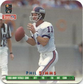 1994 Action Packed CoaStars #20 Phil Simms Back