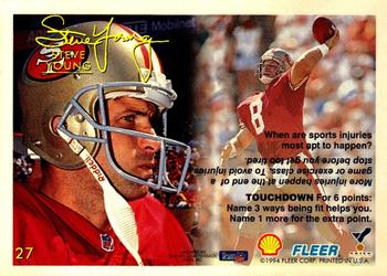 1994 Fleer Shell FACT #27 Steve Young Back