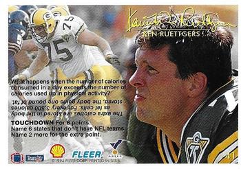 1994 Fleer Shell FACT #41 Ken Ruettgers Back