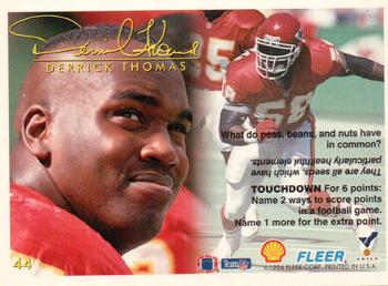 1994 Fleer Shell FACT #44 Derrick Thomas Back