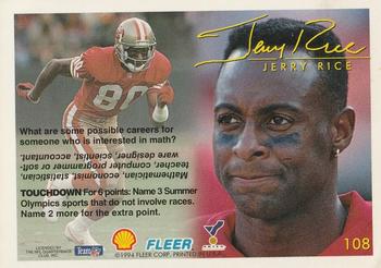 1994 Fleer Shell FACT #108 Jerry Rice Back