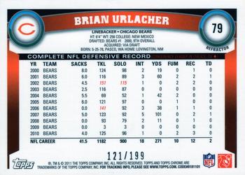 2011 Topps Chrome - Blue Refractors #79 Brian Urlacher Back