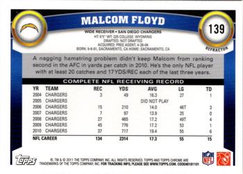 2011 Topps Chrome - Orange Refractors #139 Malcom Floyd  Back