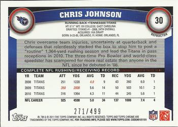 2011 Topps Chrome - Purple Refractors #30 Chris Johnson Back