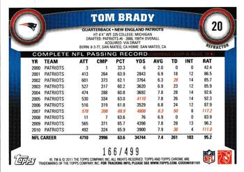 2011 Topps Chrome - Purple Refractors #20 Tom Brady Back