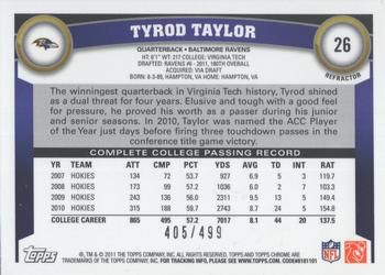 2011 Topps Chrome - Purple Refractors #26 Tyrod Taylor Back