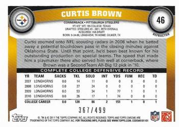 2011 Topps Chrome - Purple Refractors #46 Curtis Brown Back