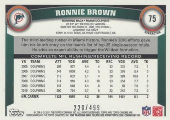 2011 Topps Chrome - Purple Refractors #75 Ronnie Brown Back