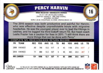2011 Topps Chrome - Refractors #16 Percy Harvin  Back