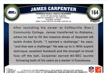 2011 Topps Chrome - Refractors #164 James Carpenter  Back