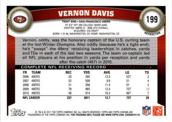 2011 Topps Chrome - Refractors #199 Vernon Davis  Back