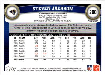 2011 Topps Chrome - Refractors #200 Steven Jackson  Back