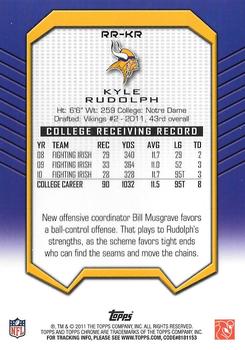 2011 Topps Chrome - Rookie Recognition #RR-KR Kyle Rudolph Back